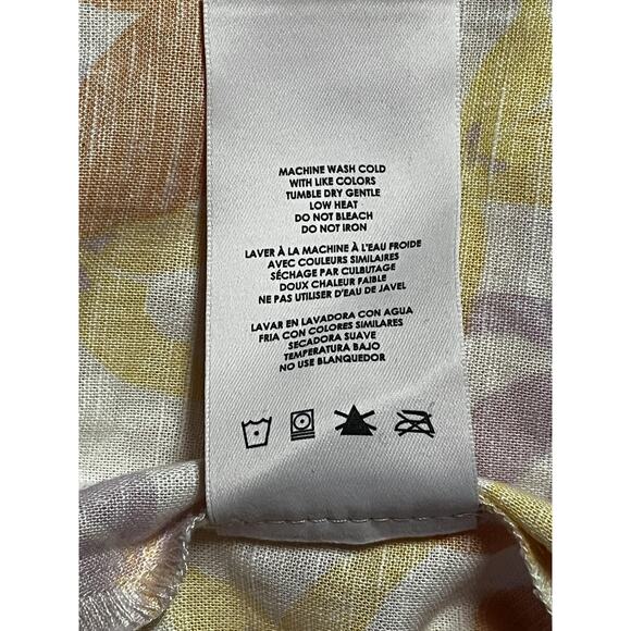 Quiksilver Kara Floral Cut Out Dress Womens Small Off White Puff Sleeve Linen - Picture 9 of 15